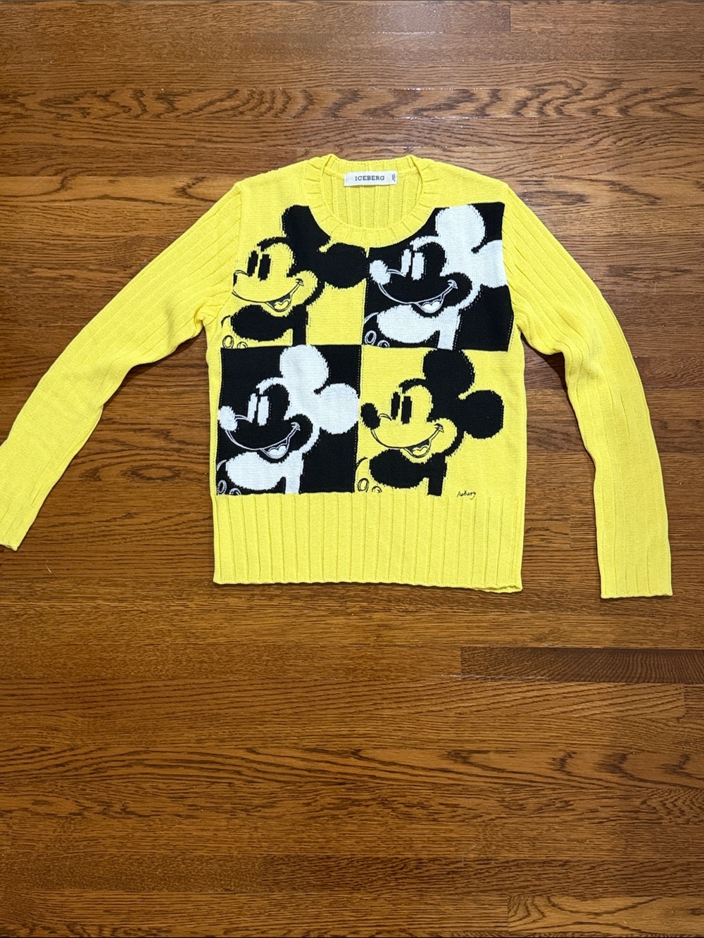 Vintage Iceberg x Gilmar x Disney Mickey Checker Crewneck Sweater